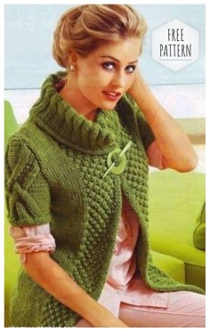Beautiful vest with knitting needles 