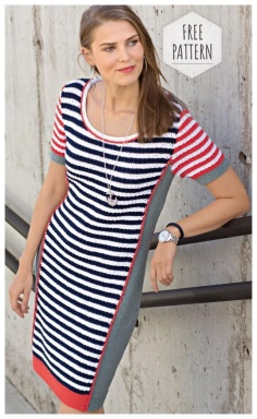STRIPED DRESS WITH SIDE INSERT