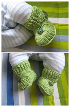 Crochet Baby Booties Green