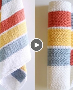 Crochet Summertime Stripes Blanket