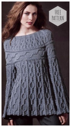 KNITTED TUNIC WITH PATTERNS FREE PATTERN