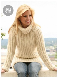 Great long white knit sweater free pattern