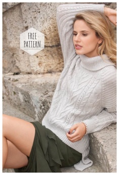 GRAY SWEATER WITH RELIEF PATTERN SPOKES