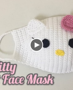 Hello Kitty Crochet Face Mask