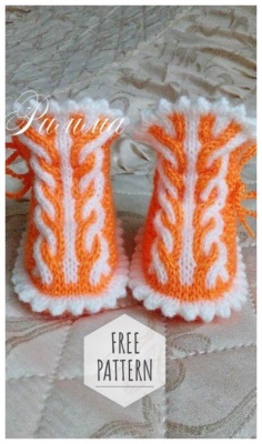 Booties for girls knitting