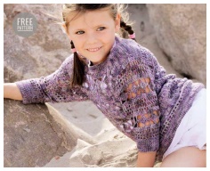 Pullover with lace tracks for kids free pattern