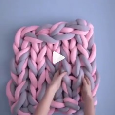 How to knit blanket using your hands as needles video tutorial