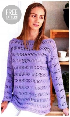 PULLOVER WITH BURNTING STRIPS FREE PATTERN
