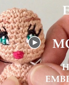 Eyes Mouth Hand Embroidery for Crochet Amigurumi Doll