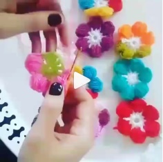 How to knit crochet flower video tutorial