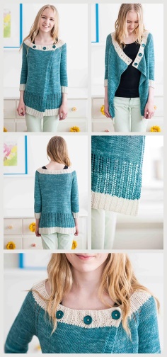 Cardigan with Wide Neck