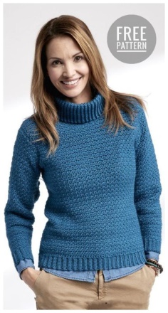  PULLOVER WITH A HIGH CROCHET COLLAR FREE PATTERN