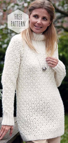 White Sweater Tunic Free Pattern