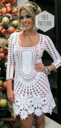 Crochet White Dress Free Pattern