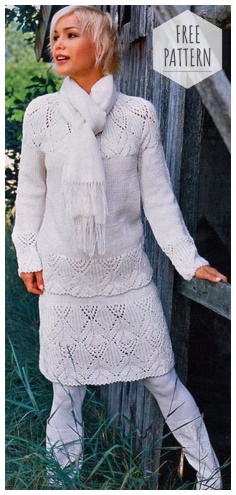  OPENWORK PULLOVER AND KNITTING SKIRT FREE PATTERN