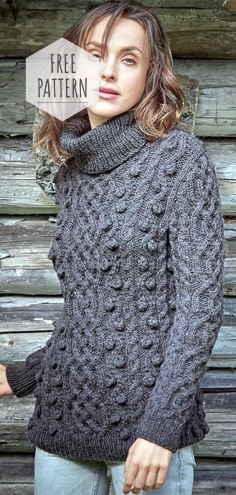 Women Turtleneck Sweater Free Pattern