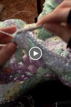 Triple crochet row on blanket