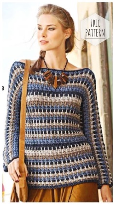 PULLOVER STRIPPED WITH PURPOSED SLEEVES