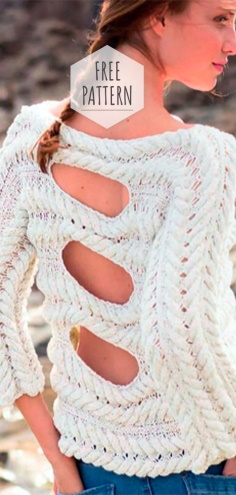 Crochet Blouse with Back Decollete