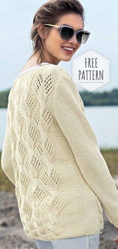 Knitted Leaf Patterned Sweater