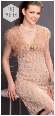 dress and bolero with knitting needles