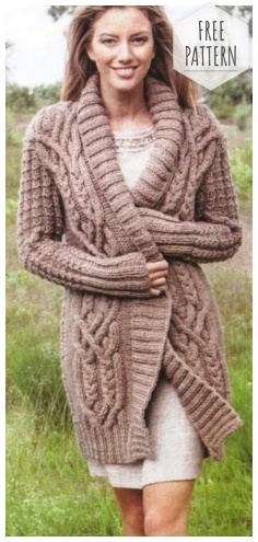 Cardigan with beautiful weaves from braids