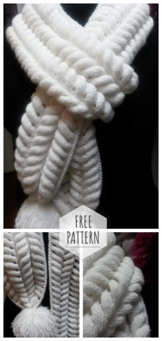 Scarf  Asian spikelet free pattern