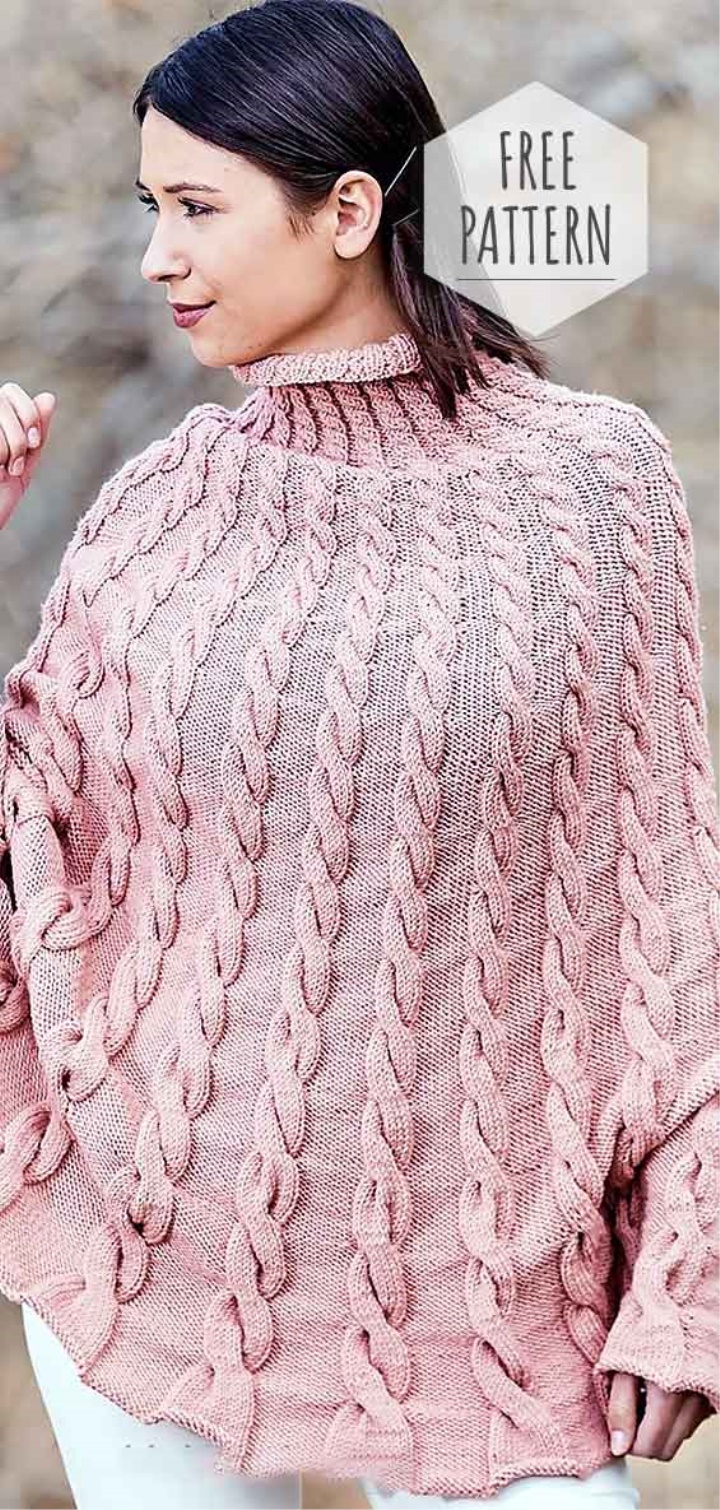 Knit Poncho Top Free Pattern