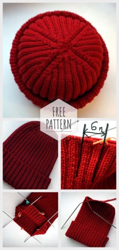 Knitting Red Beanie Free Pattern