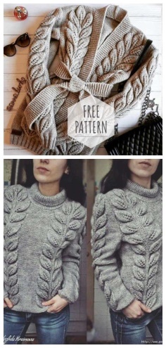 CARDIGAN KNITTING PATTERNS BRANCH WITH LEAVES