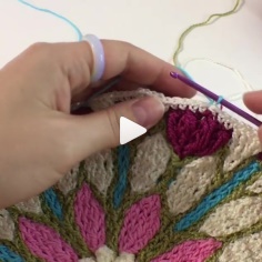 How to knit square circle stitch video tutorial