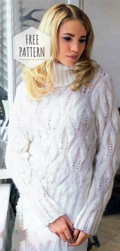 White Turtleneck Sweater Free Pattern