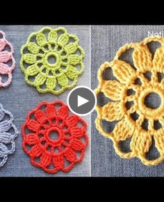 How toCROCHET Motif Flower  crochet for beginners 