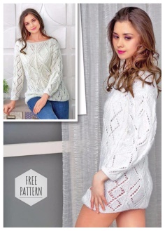 Lace white sweater needles free pattern