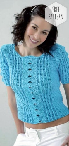 Blouse with Short Sleeves Free Pattern