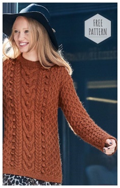 Terracotta color sweater free pattern