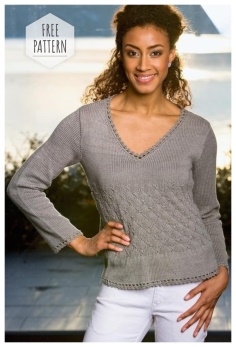 Pullover with small rhombuses free pattern