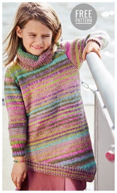 Asymmetrical childrens sweater free pattern