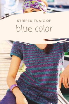 Striped tunic of blue color