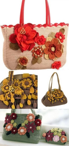 How to Make Bag with Crochet Flowers
