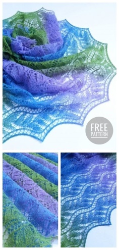 Knitting lilac shawl free pattern