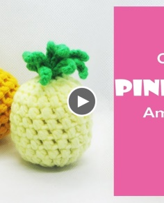 014  DIY Fruit Amigurumi  How to crochet a PINEAPPLE amigurumi  Free Pattern  AmiguWorld