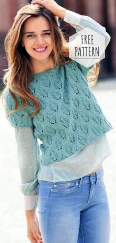 Pullover of Jade and Mint Color