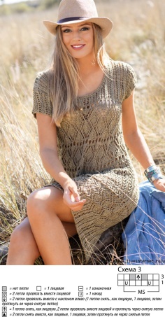 Crochet Dress with Combination of Pattern