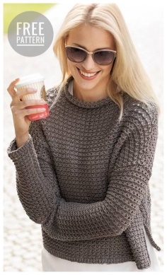 Knitted gray jumper free pattern