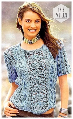 Blouse  Blue patterned pullover