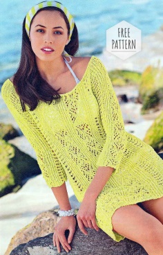 Crochet Yellow Tunic for Beach