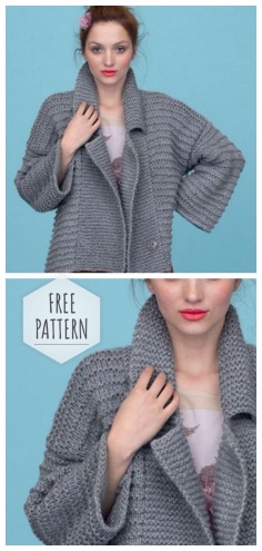 CROCHET JACKET WITH A COLLAR AND LAPELS FREE PATTERN