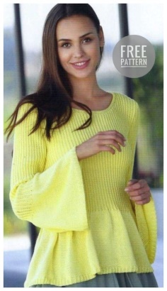 PULLOVER WITH FLAILED SLEEVES AND BASKAS