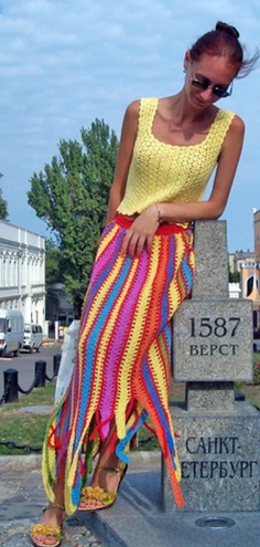 Colorful Long Skirt Crochet Pattern